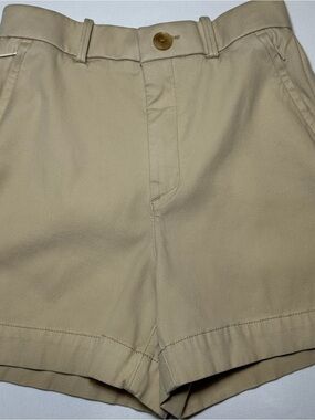 Spanx Khaki Tan Stretch Twill Shorts Size XS Tummy Control Chino Casual Cuffed